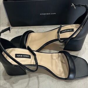 Nine West Black Block Heel Sandals